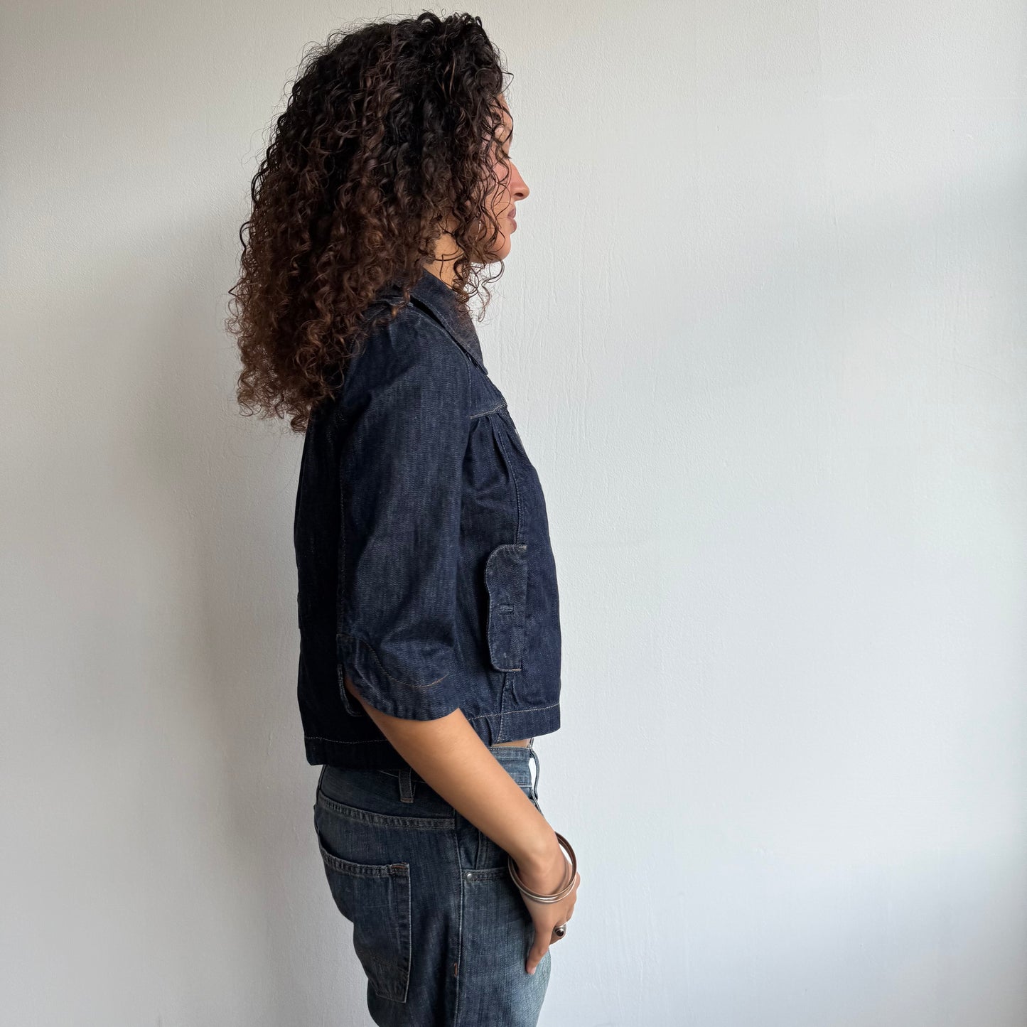 Denim peacoat with hood - Size S
