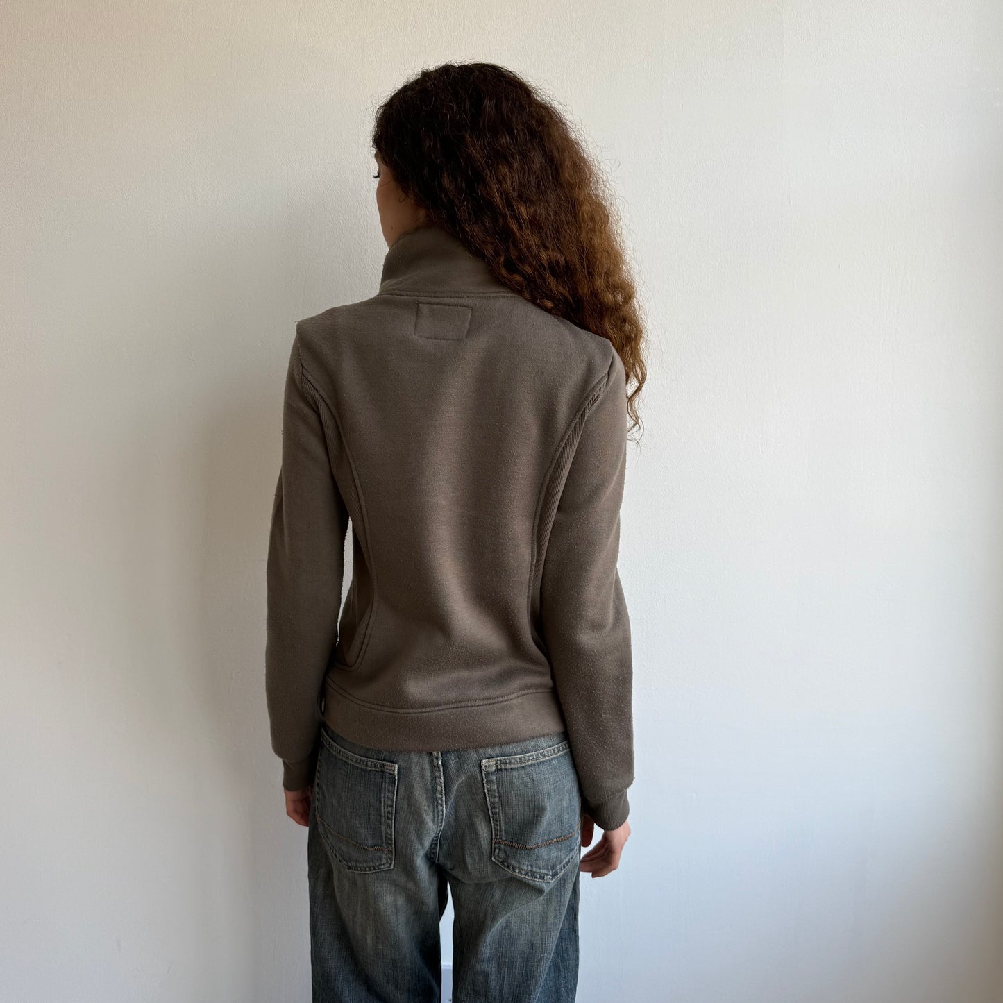Khaki peacoat style jumper - Size M