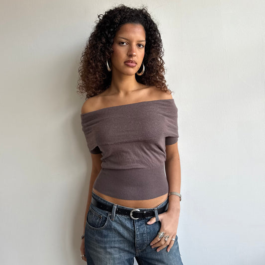 Taupe Bardot knit - Size S