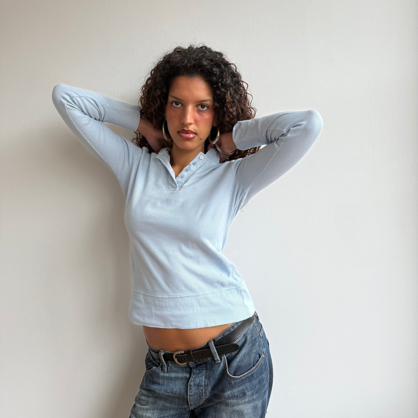 Blue hooded top - Size S/M