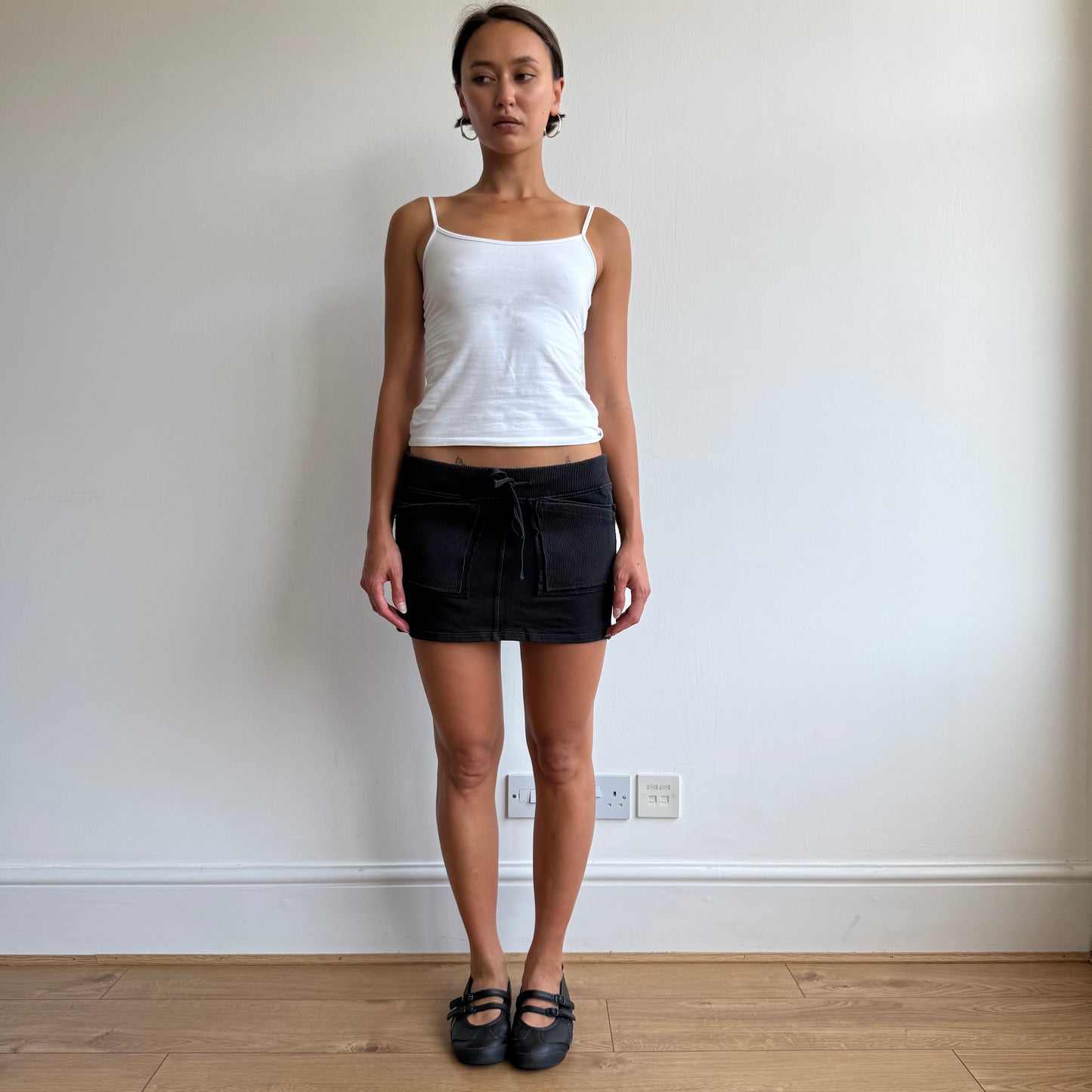 Black jersey pocket mini skirt - Size S