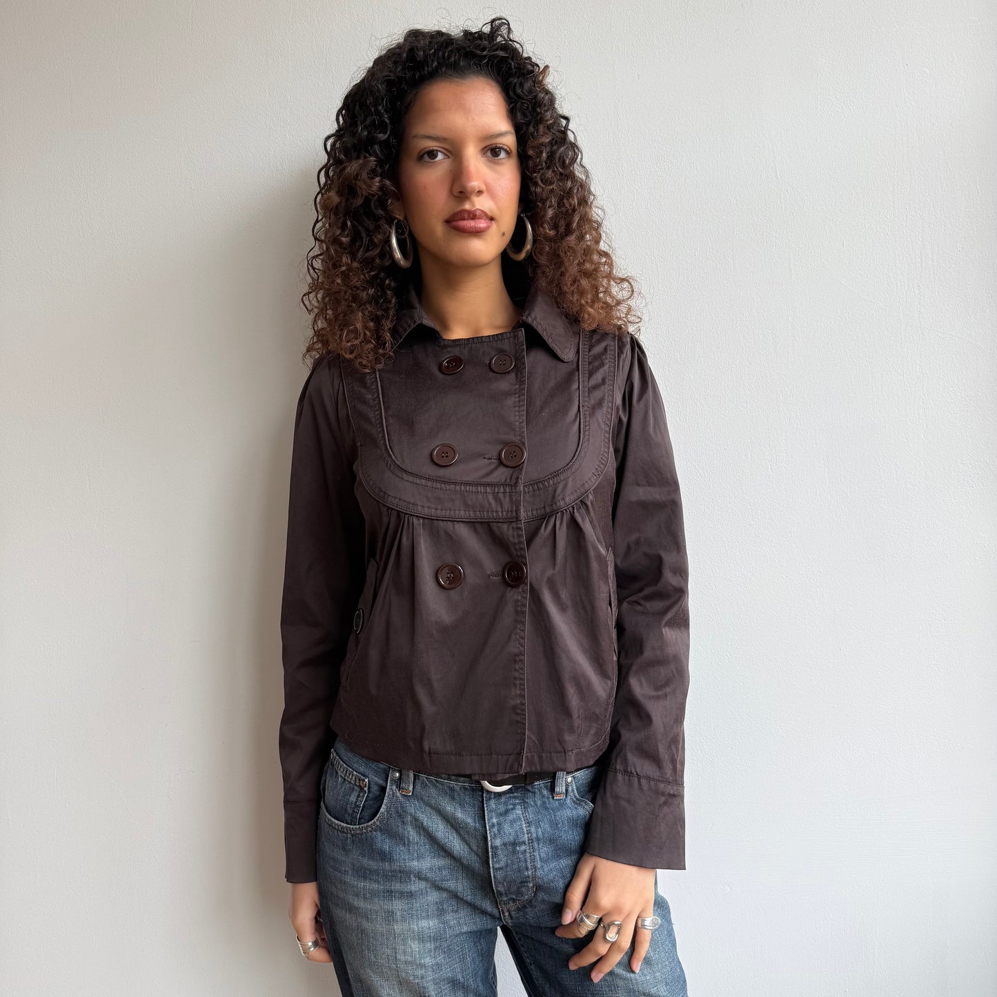 Brown trench peacoat - Size S