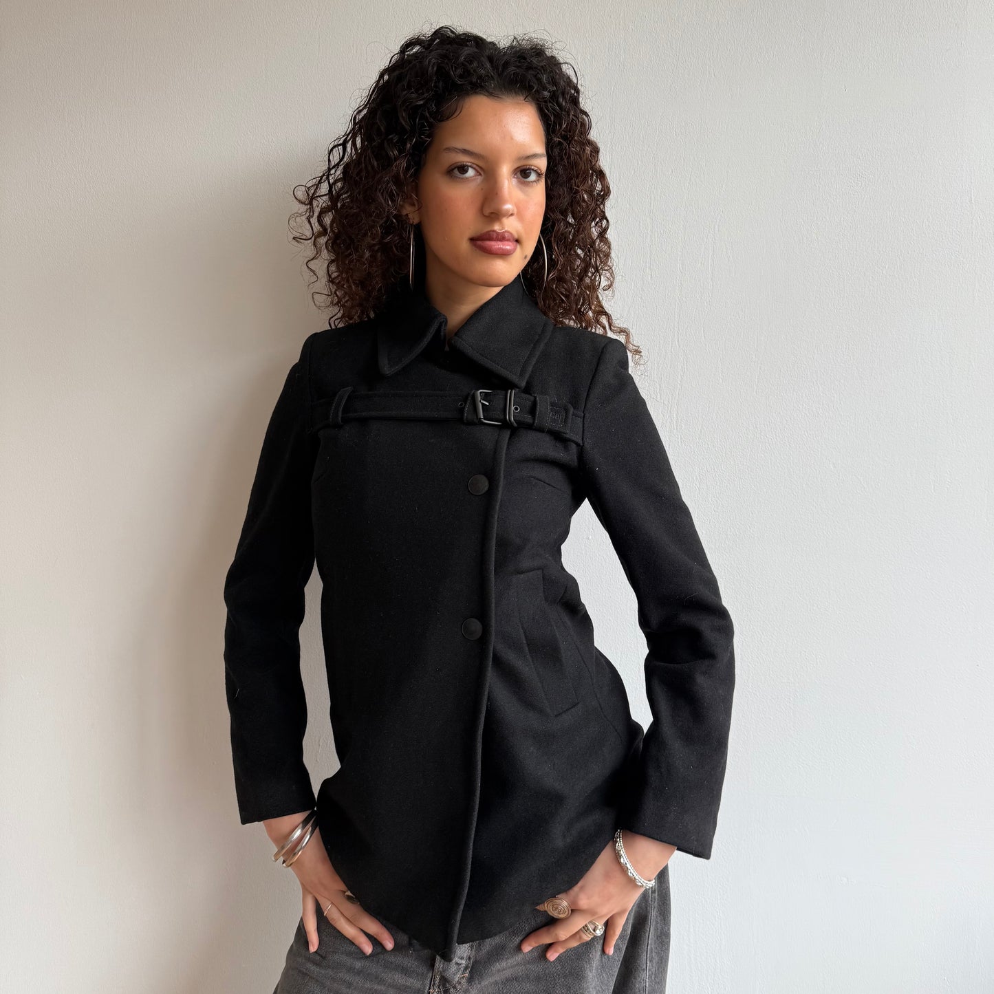 Cop Copine buckle peacoat - Size S