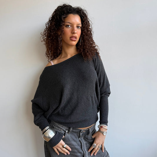 Grey batwing knit - Size S