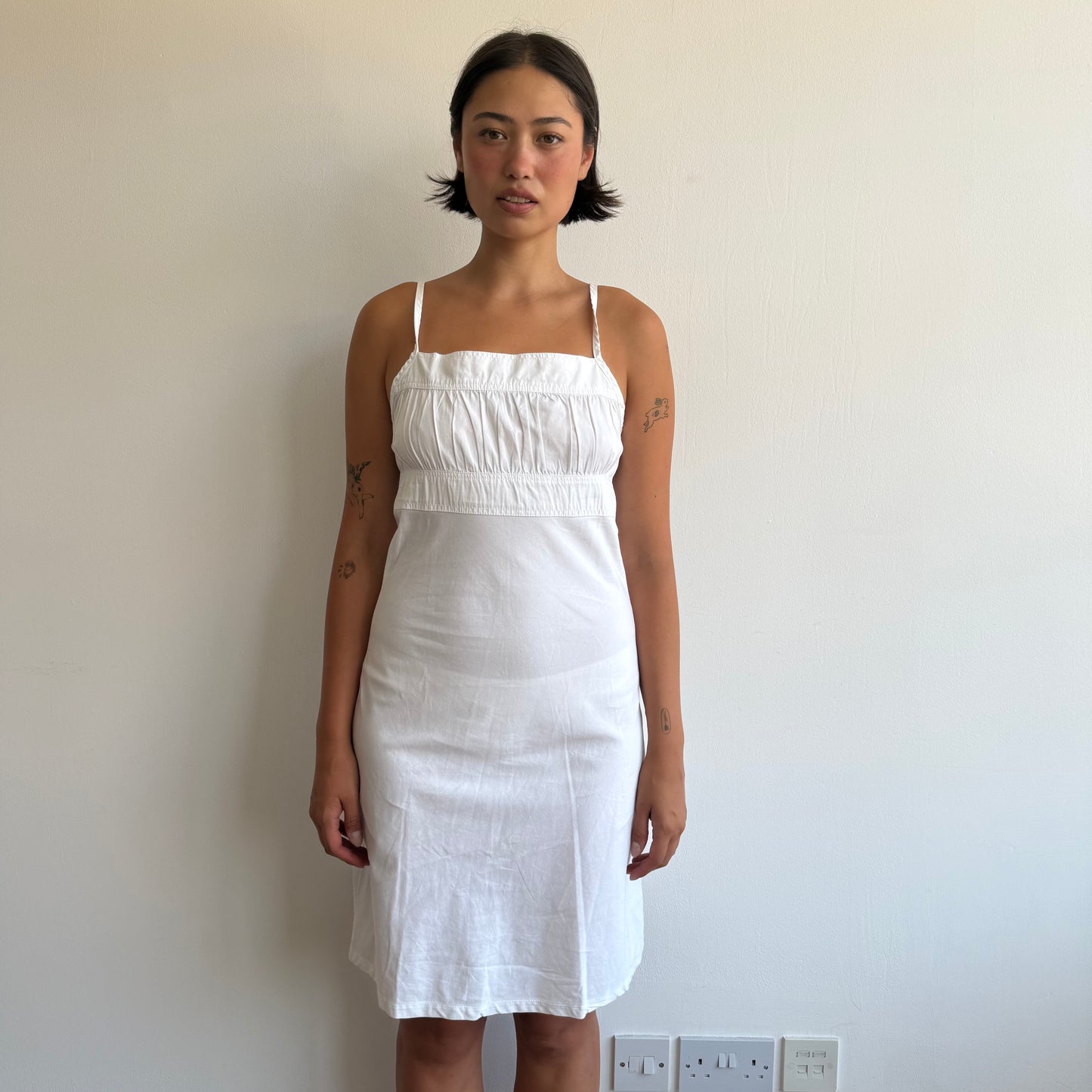 White midi milkmaid dress - Size M