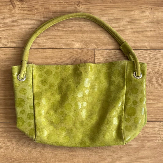 Green polka dot bag