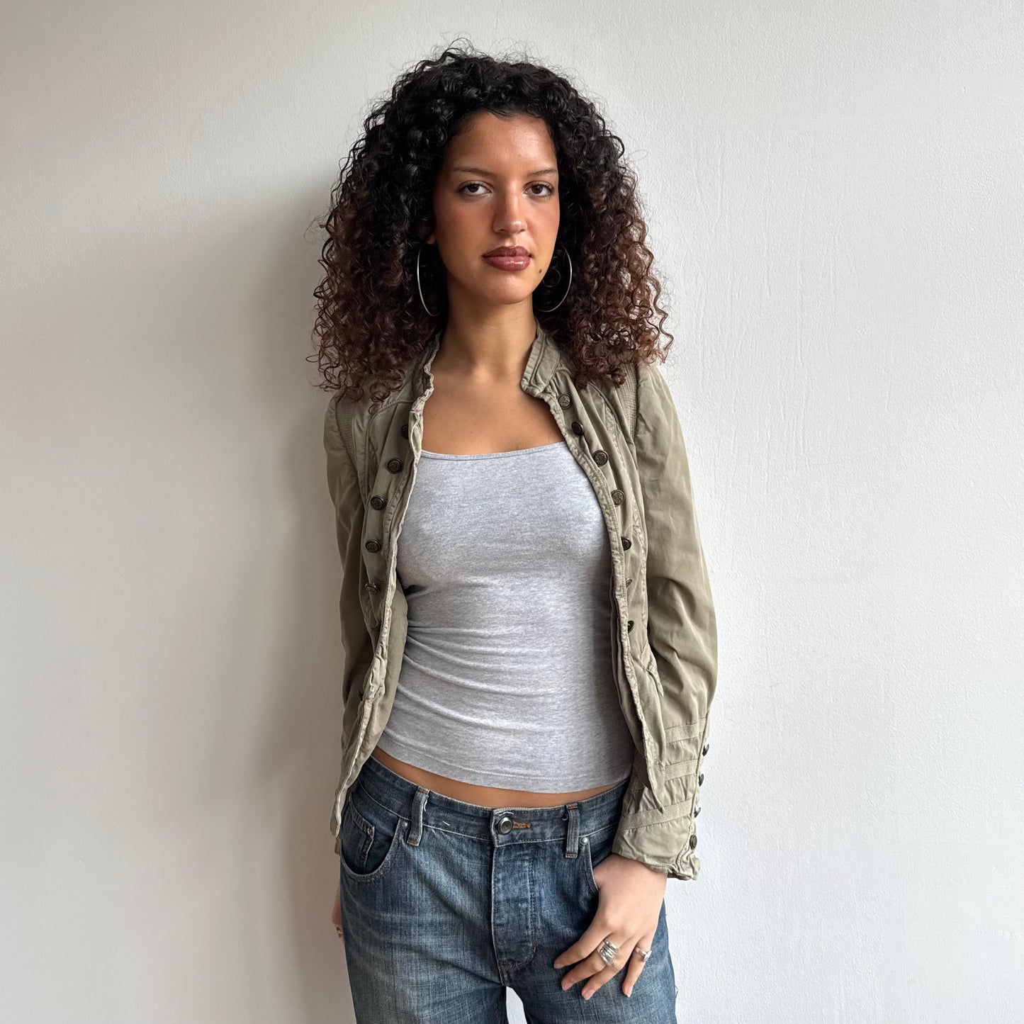 Khaki military jacket - Size S
