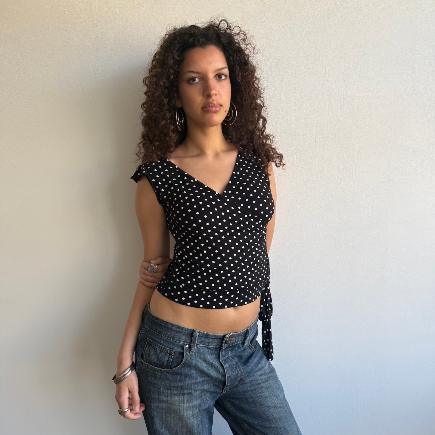 Polka dot wrap top - Size S