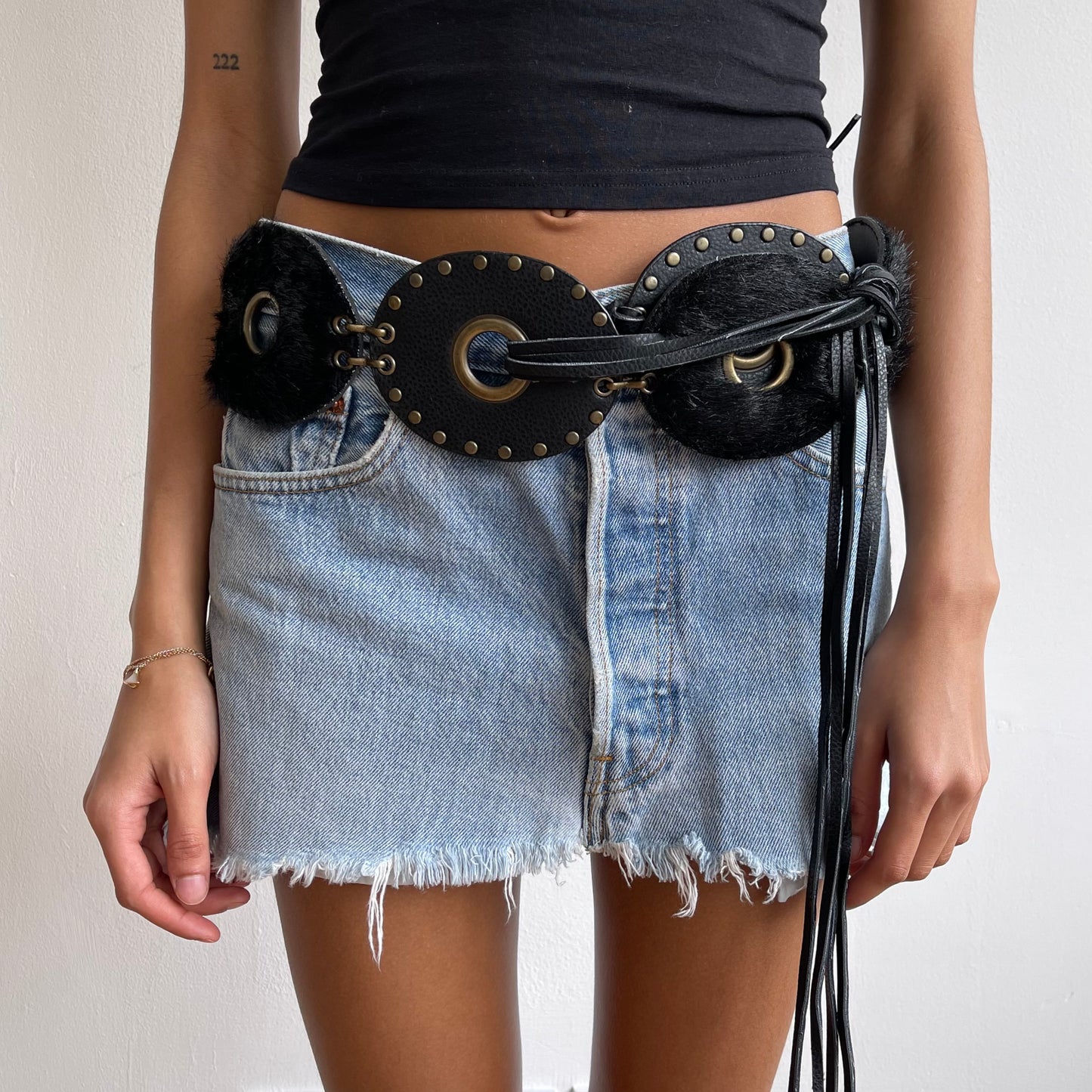 Boho suede concho belt - Size M