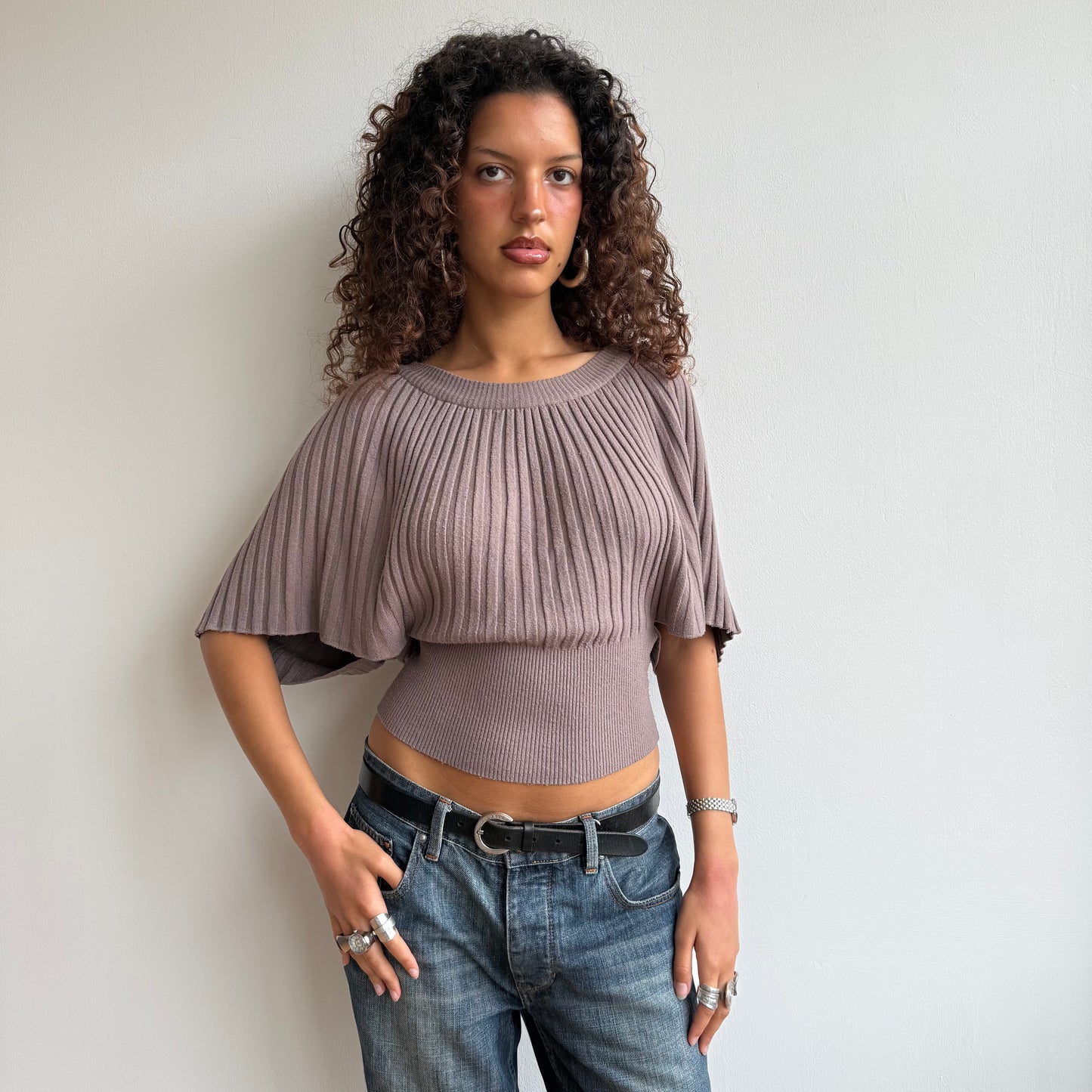 Taupe batwing knit - Size S