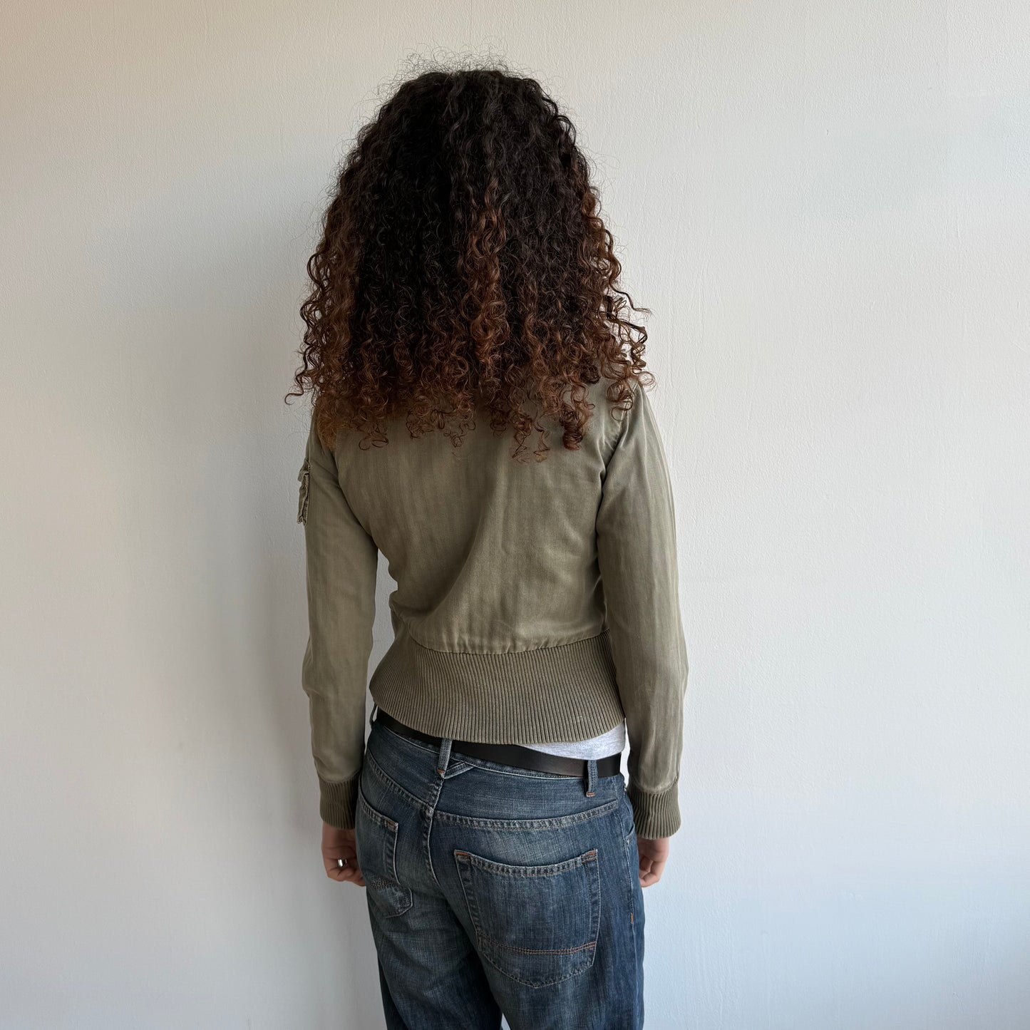 Khaki military cargo jacket - Size S/M