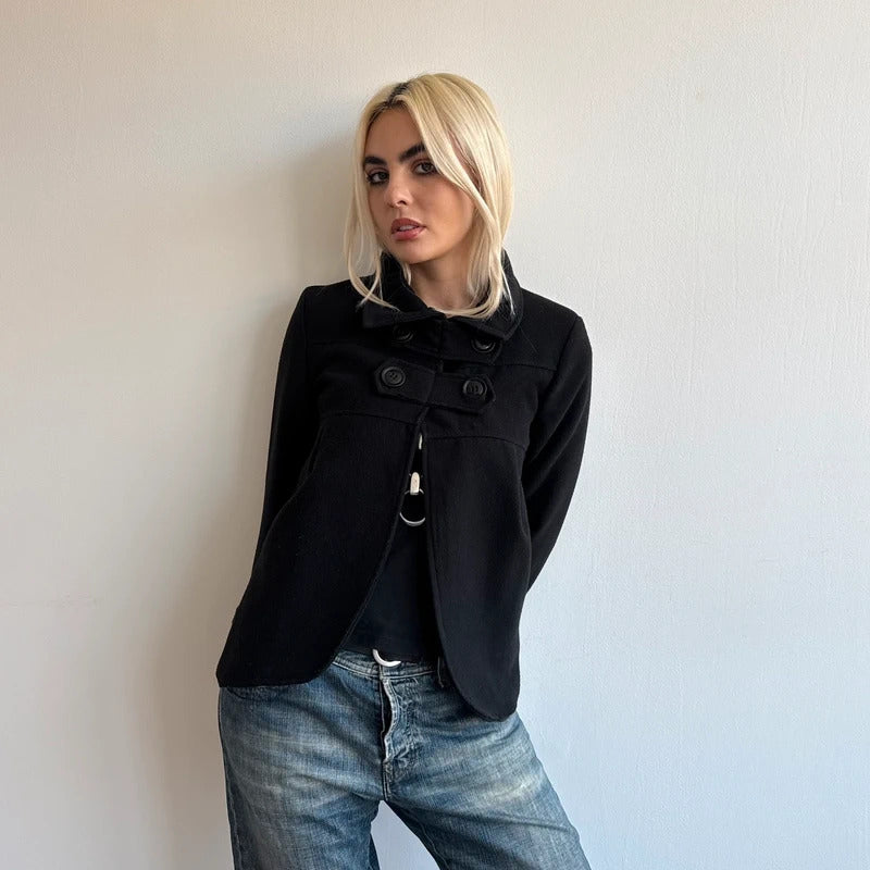 Black peacoat jacket - Size S/M