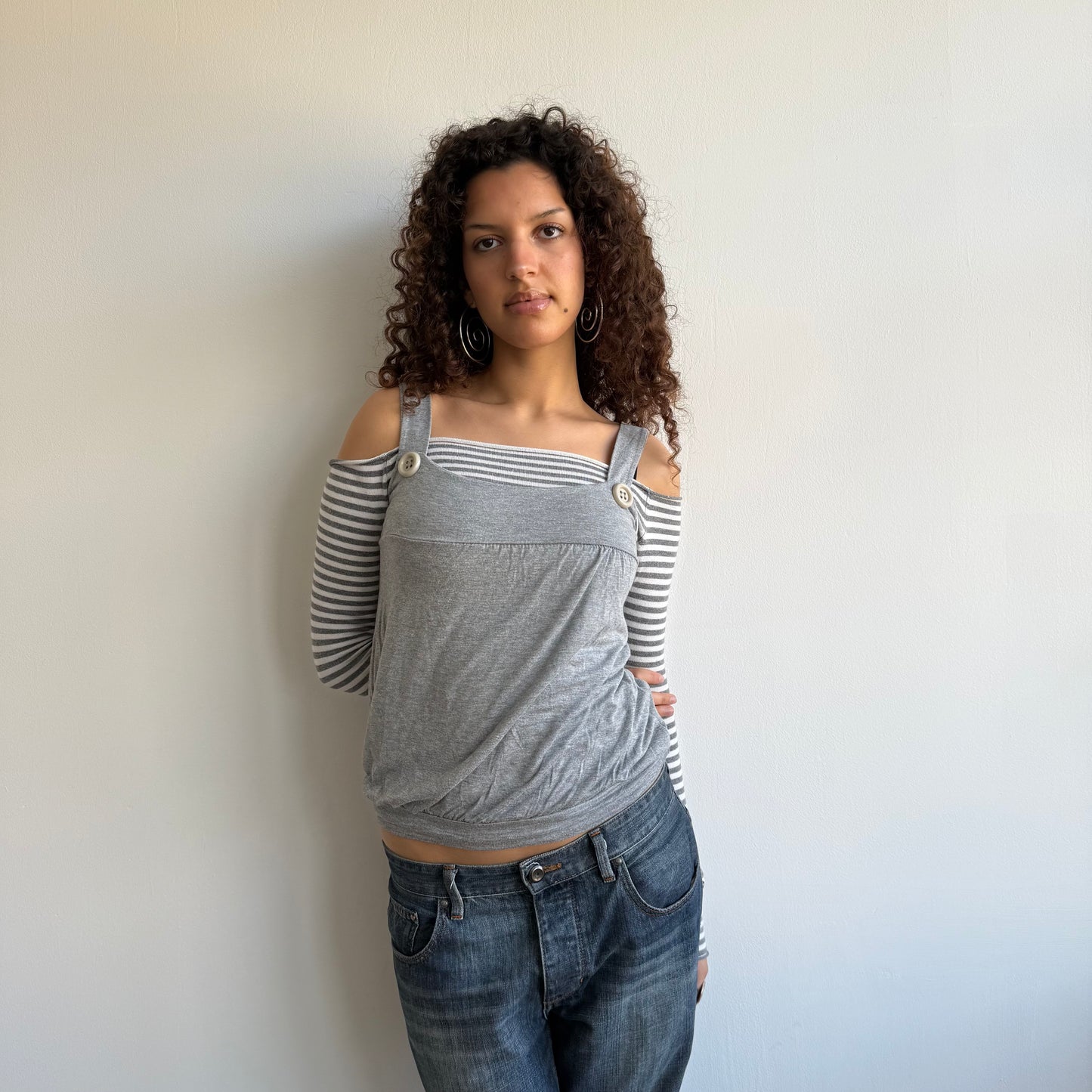 Grey button cami - Size S