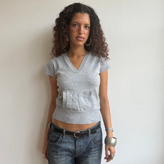 Grey hooded knit - Size S + M