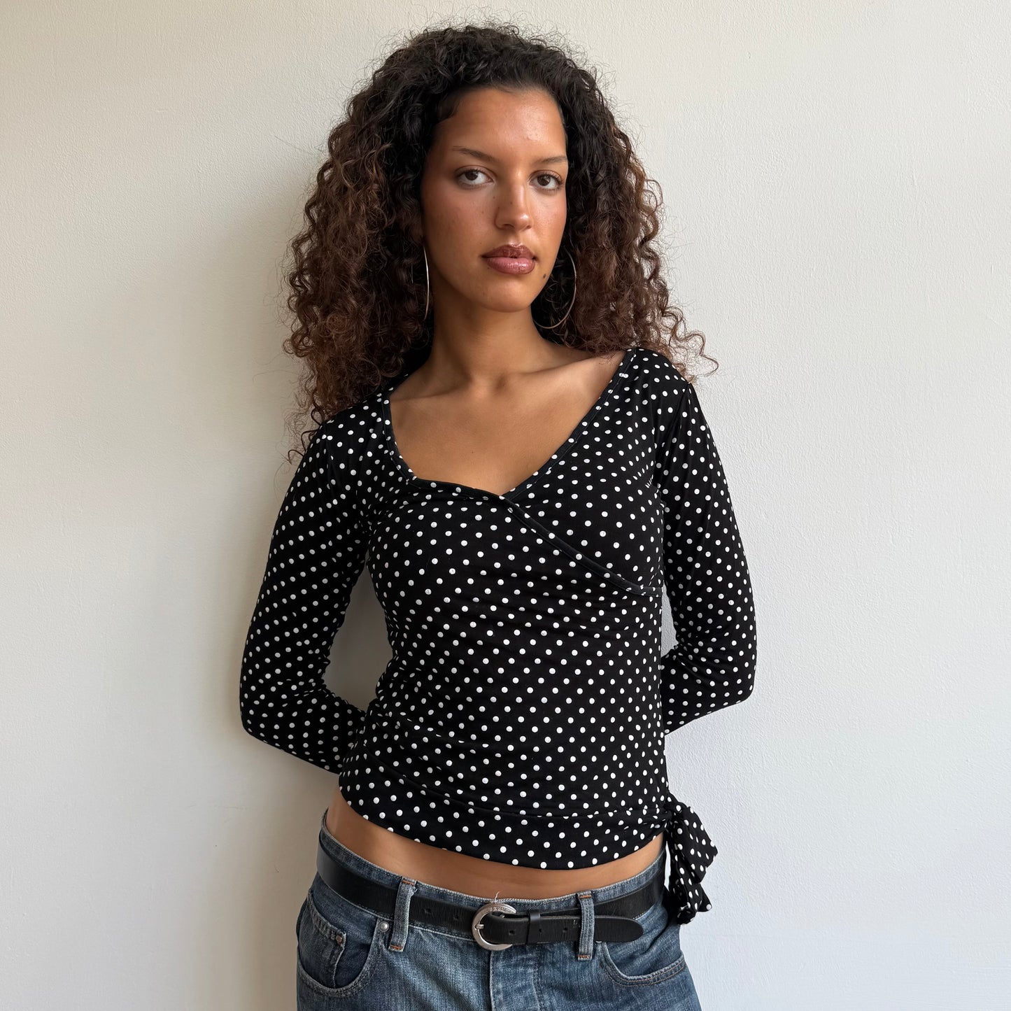 Polka dot wrap top - Size S/M
