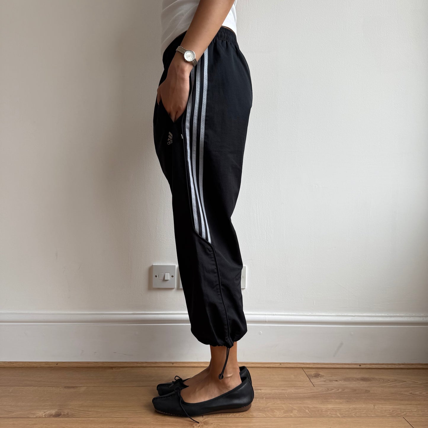 Black + grey Adidas capris - Size M