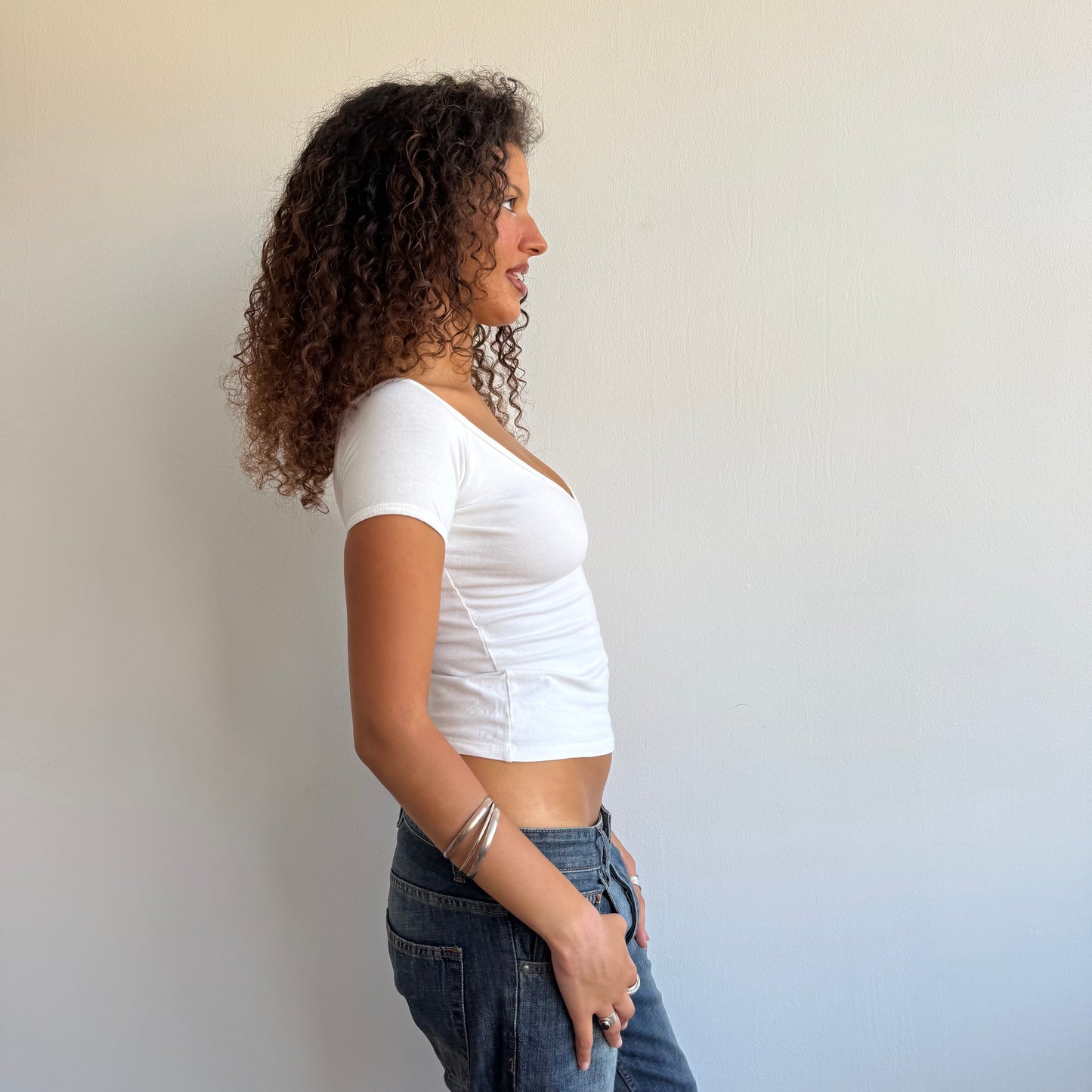 White wrap t-shirt - Size XS