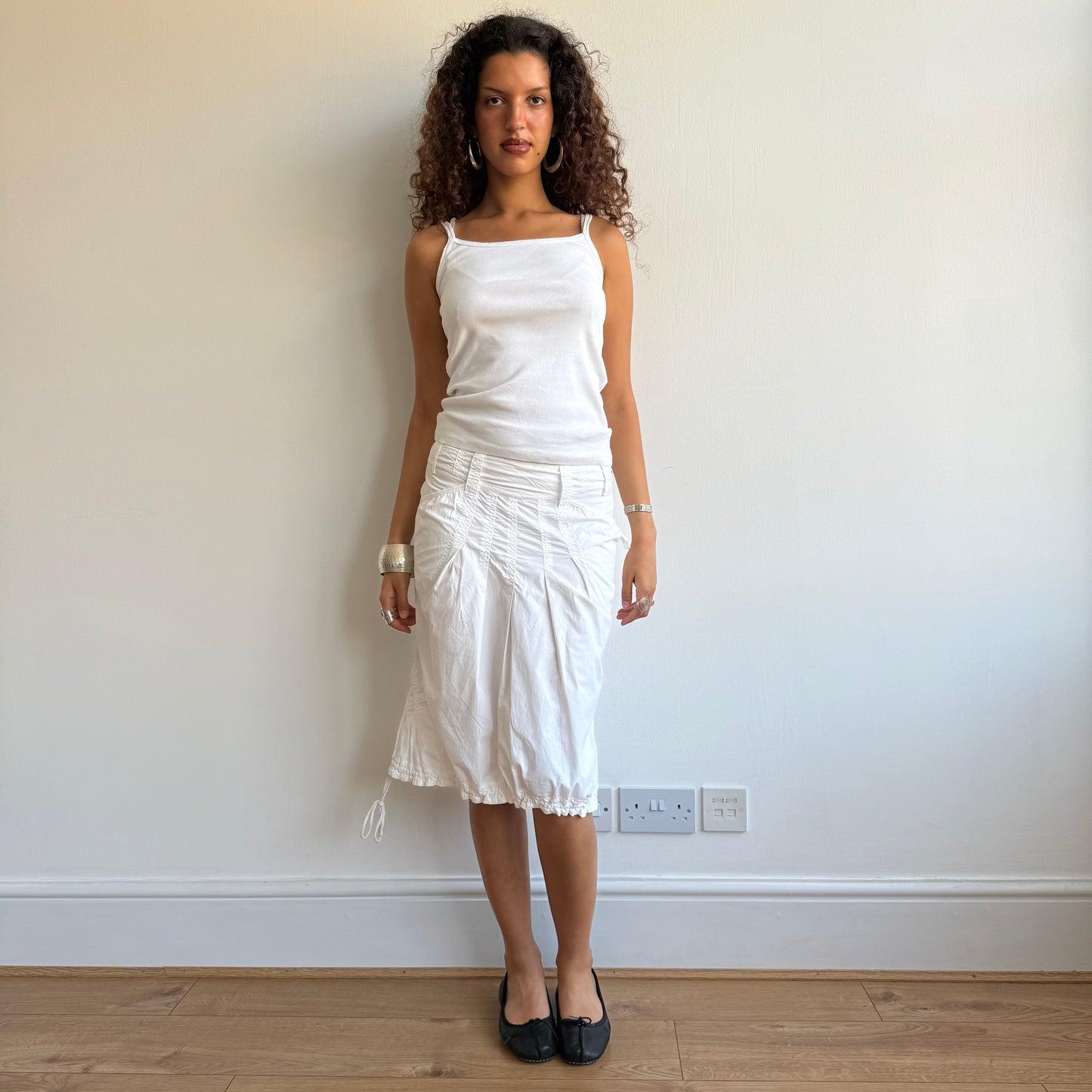 White ruched cargo skirt - Size S