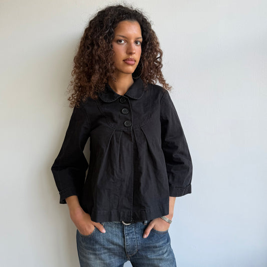 Black 3/4 sleeve peacoat - Size S
