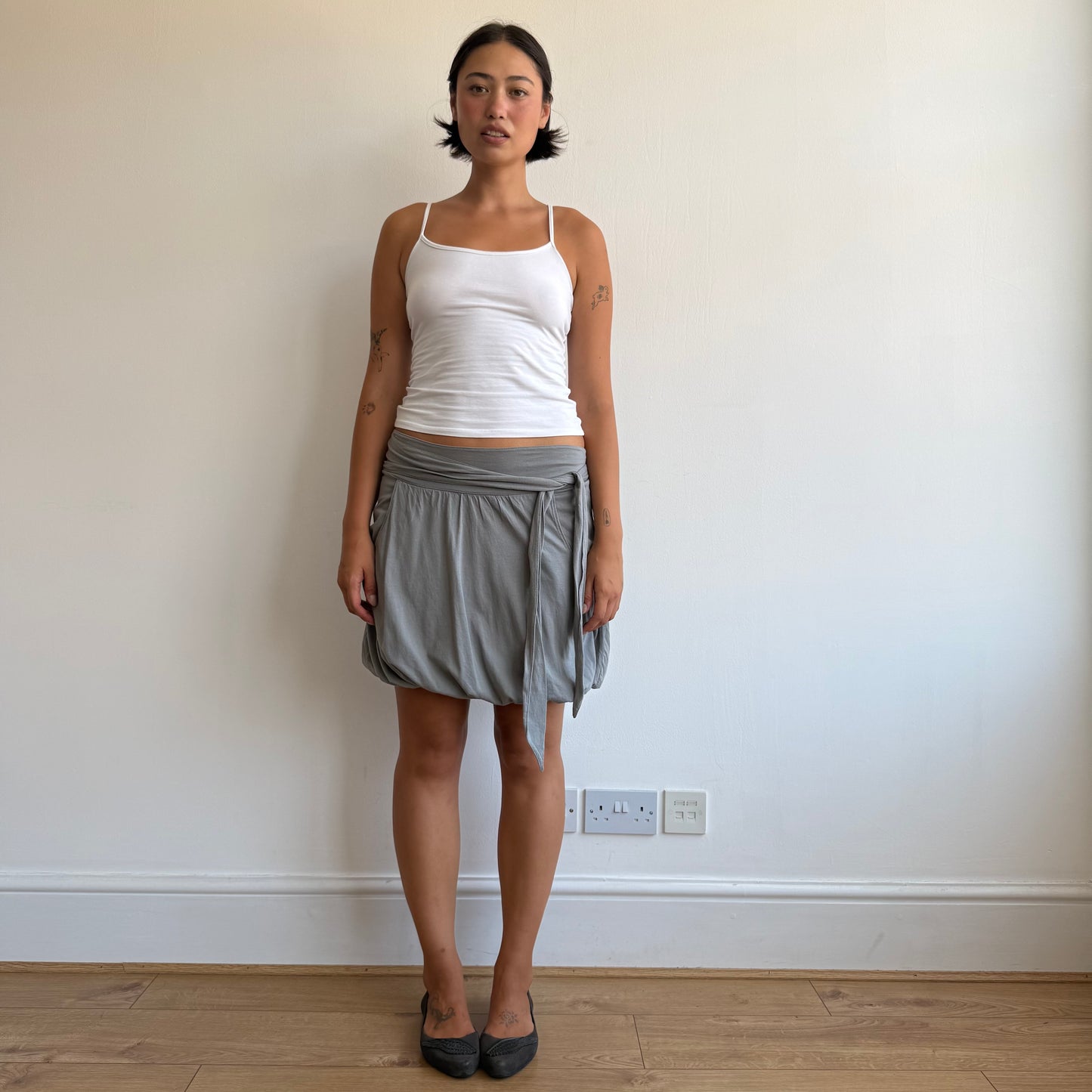 Grey midi bubble skirt - Size S