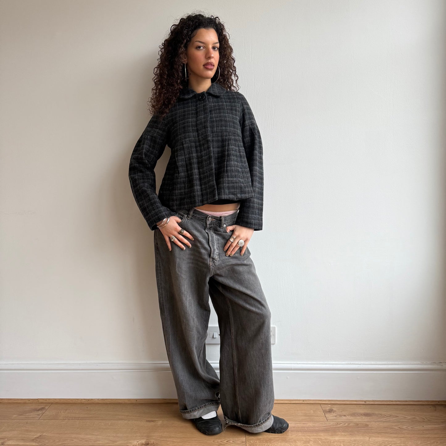 Tartan peacoat - Size S