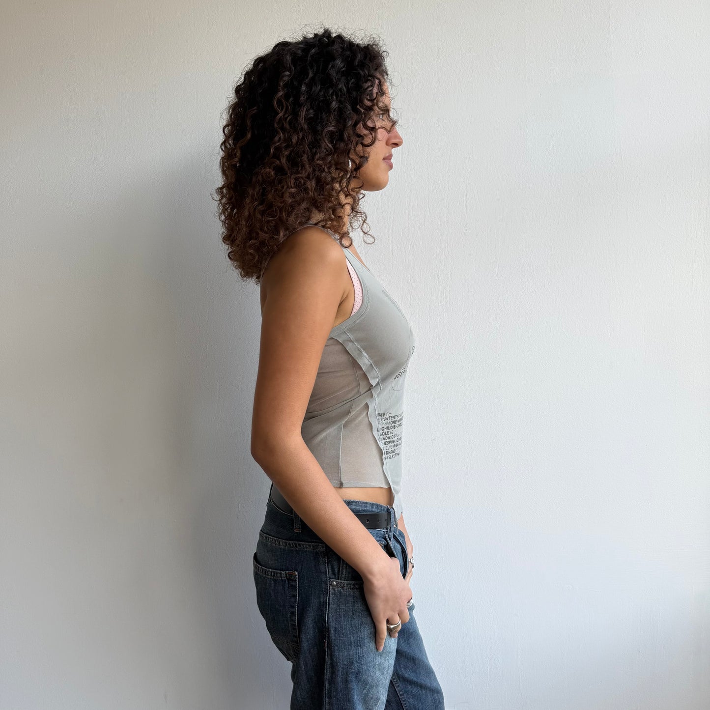 Khaki mesh top - Size S