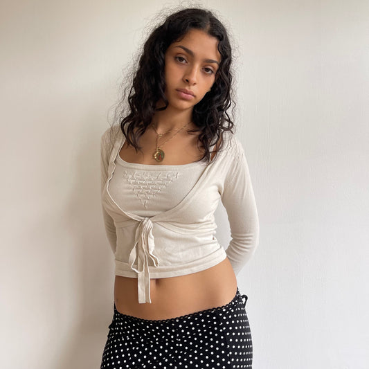 Beige cardi and cami set - Size S