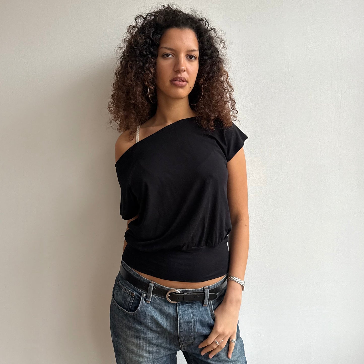 Black slouchy t-shirt - Size S/M