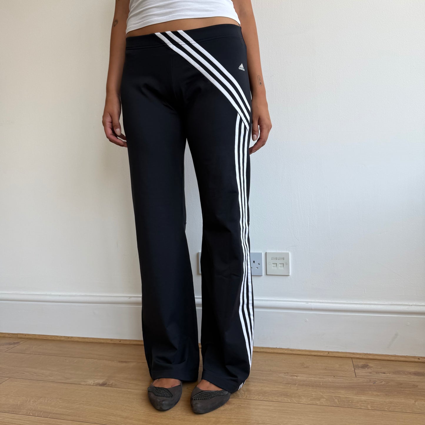Adidas striped flared yoga pants- Size M