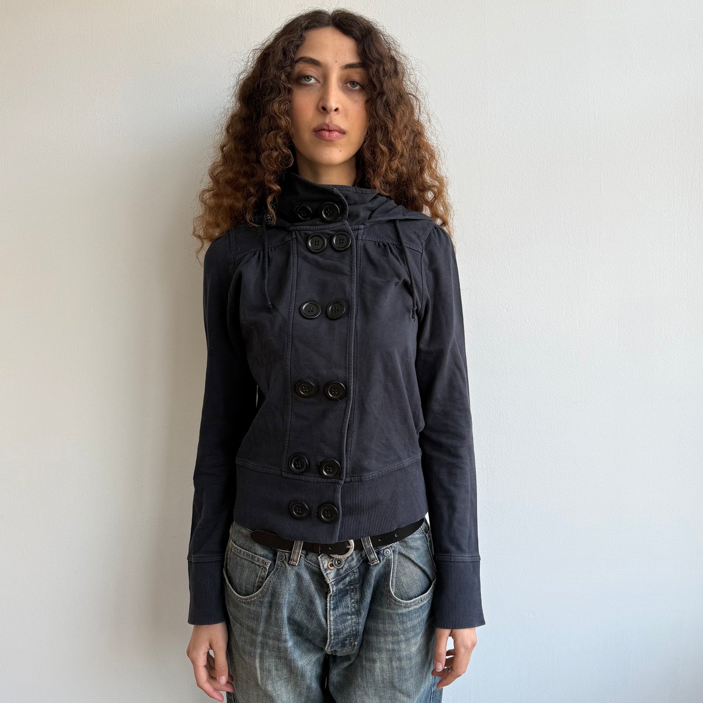 Black peacoat hoodie - Size S