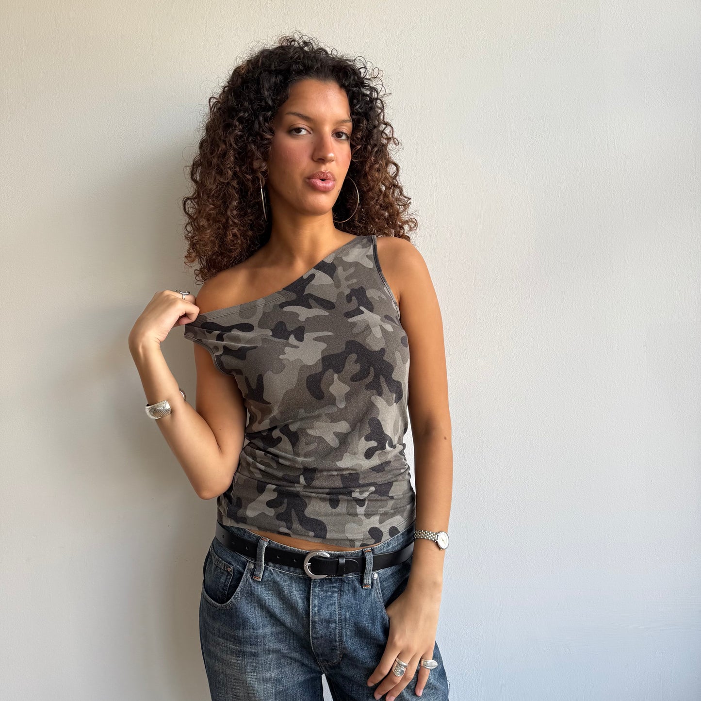 Camo slouchy top - Size M