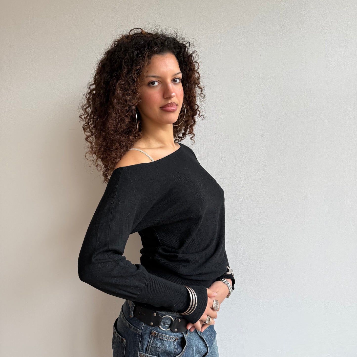 Black slouchy knit (2) - Size S