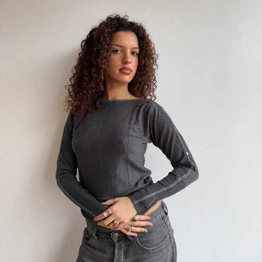 Grey slouchy sparkle knit - Size S