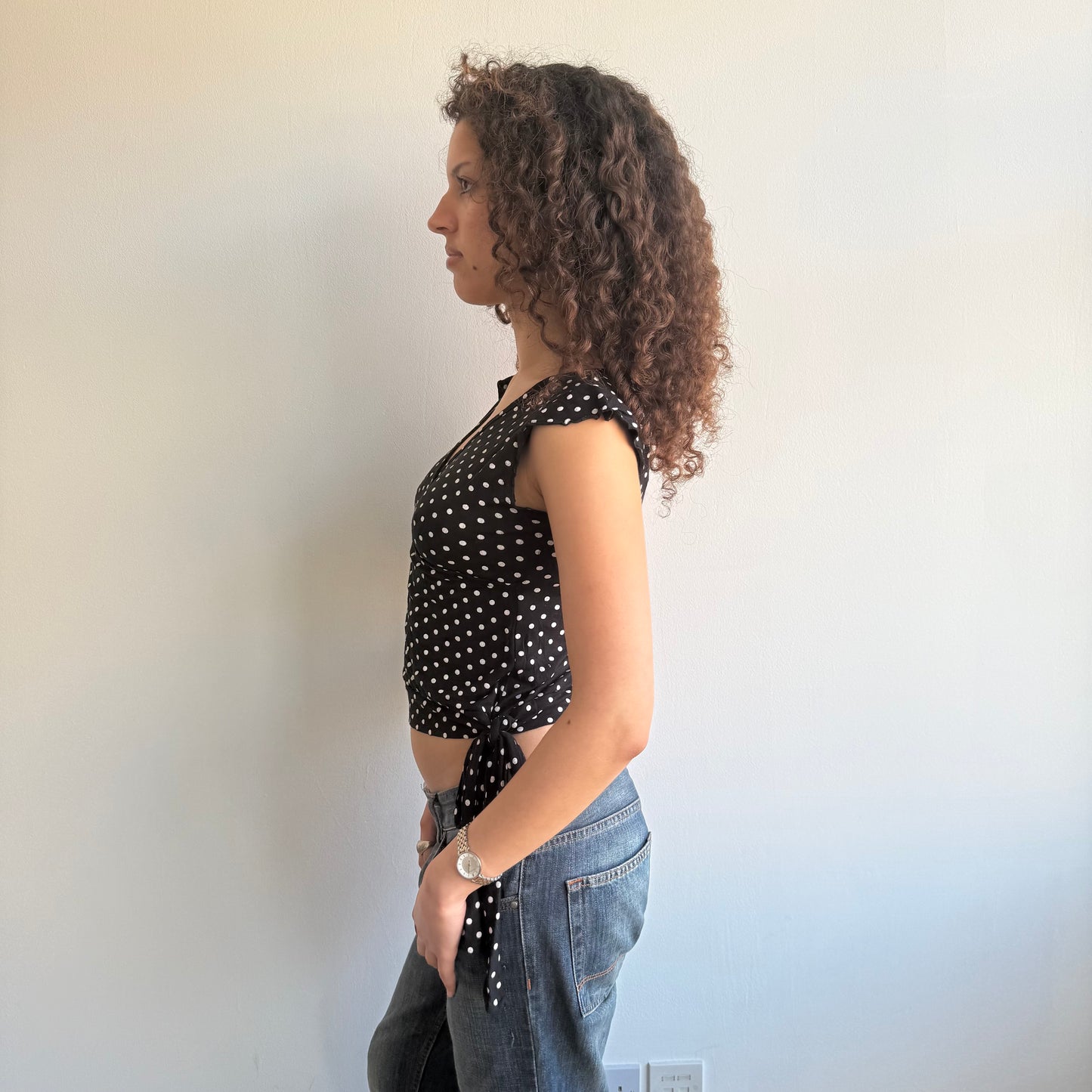 Polka dot wrap top - Size S