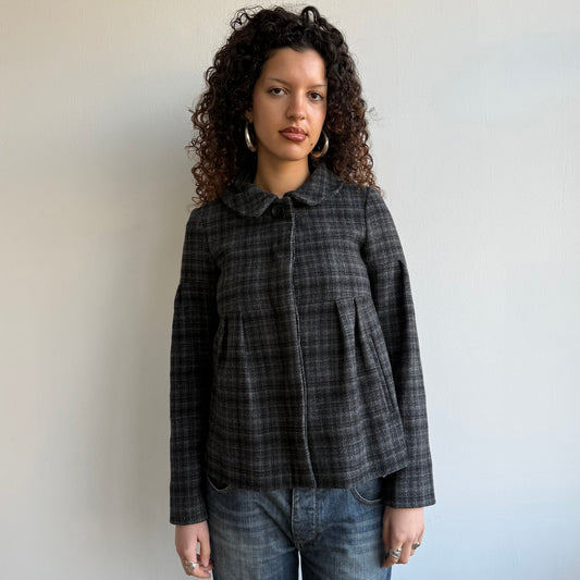 Plaid wool peacoat - Size XS/S