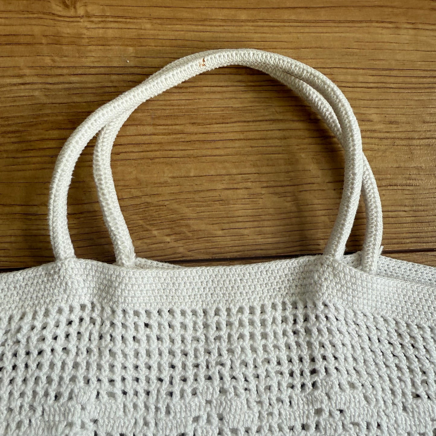 White crochet bag