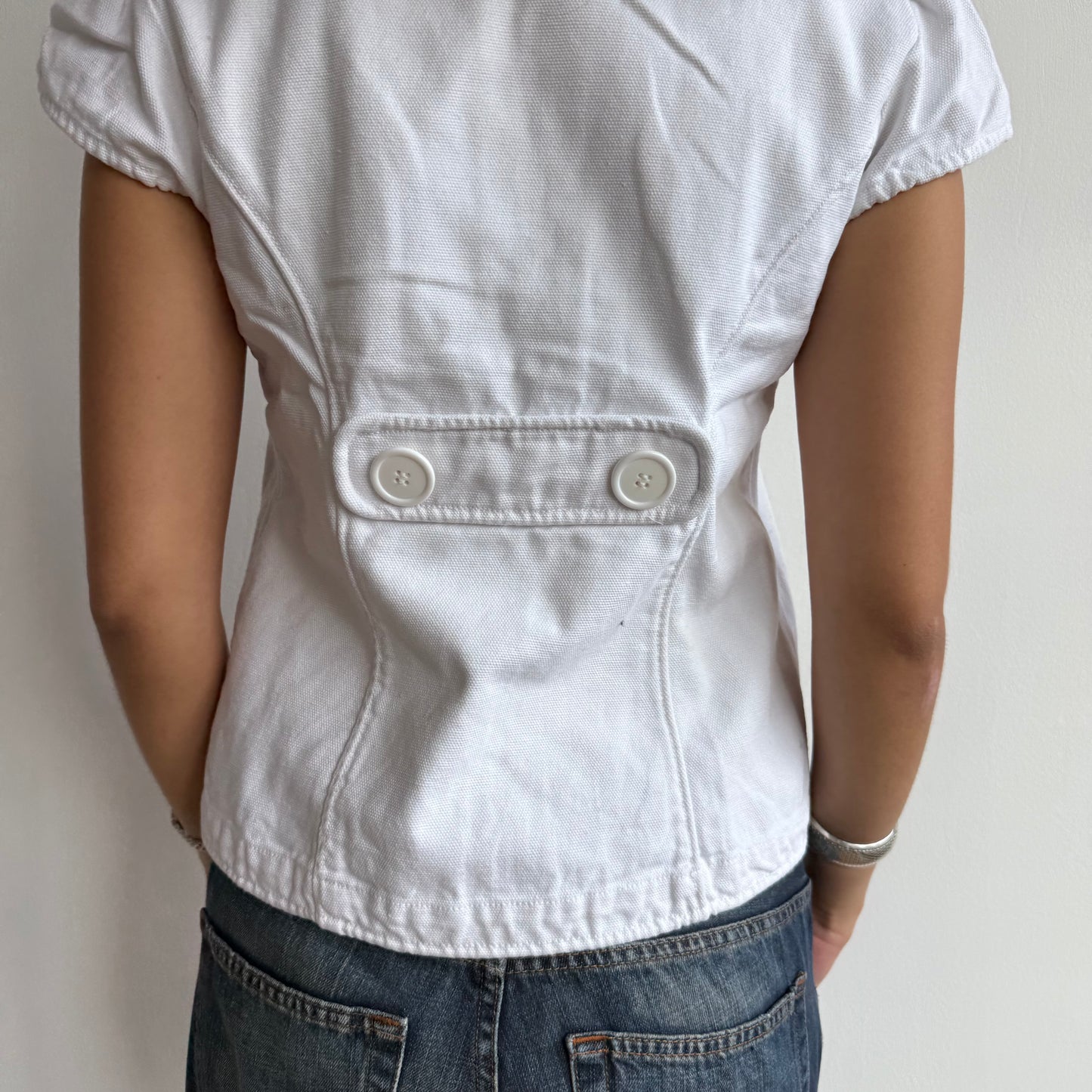White short sleeve peacoat - Size S