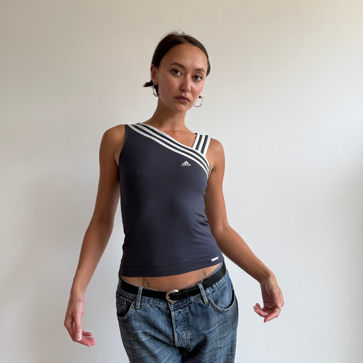 Adidas striped flared yoga pants + top - Size S