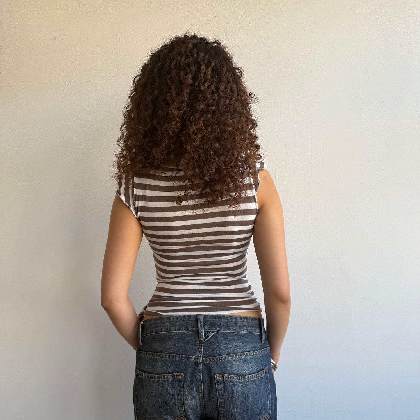 Light brown stripe top - Size S