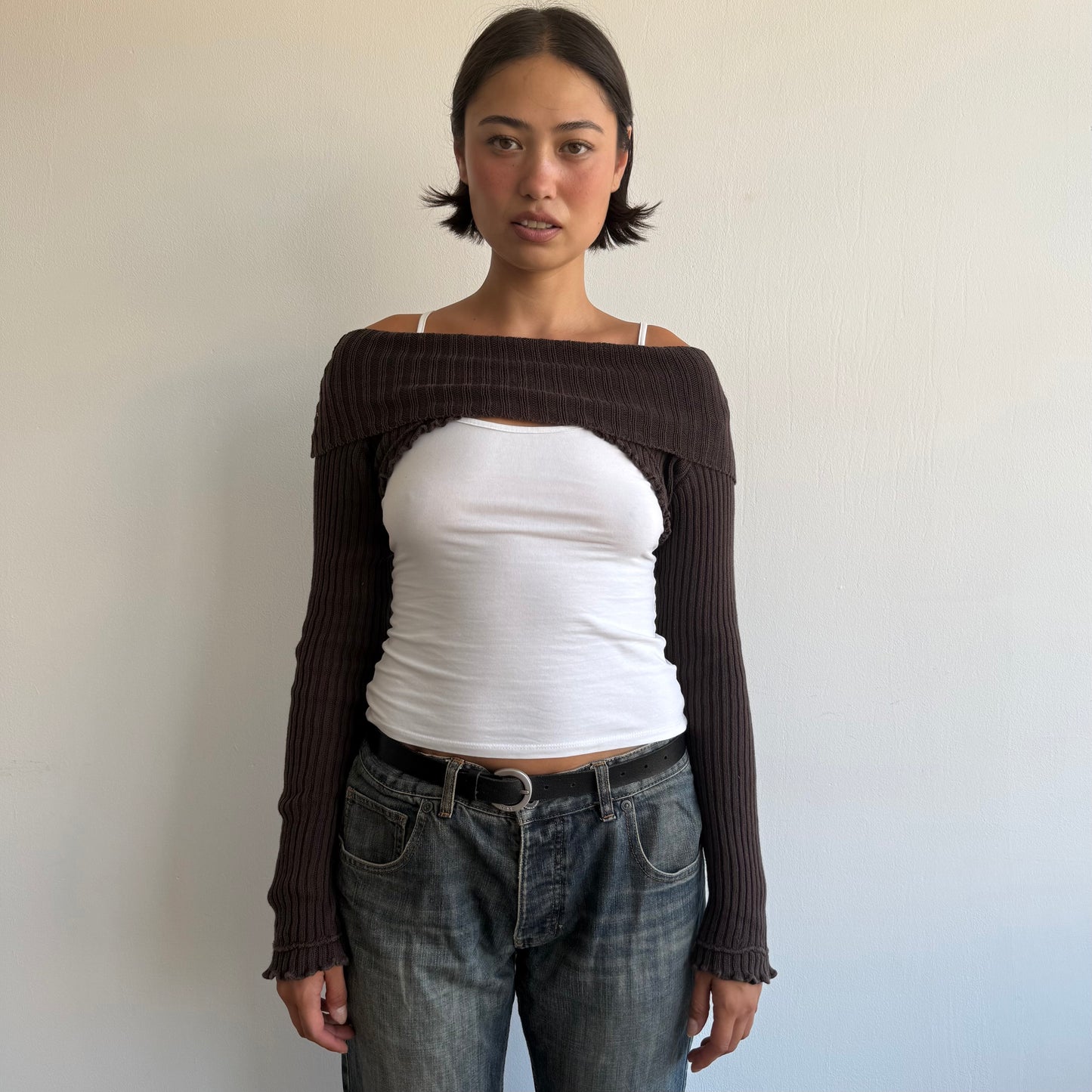 Cop Copine brown bolero knit - Size S