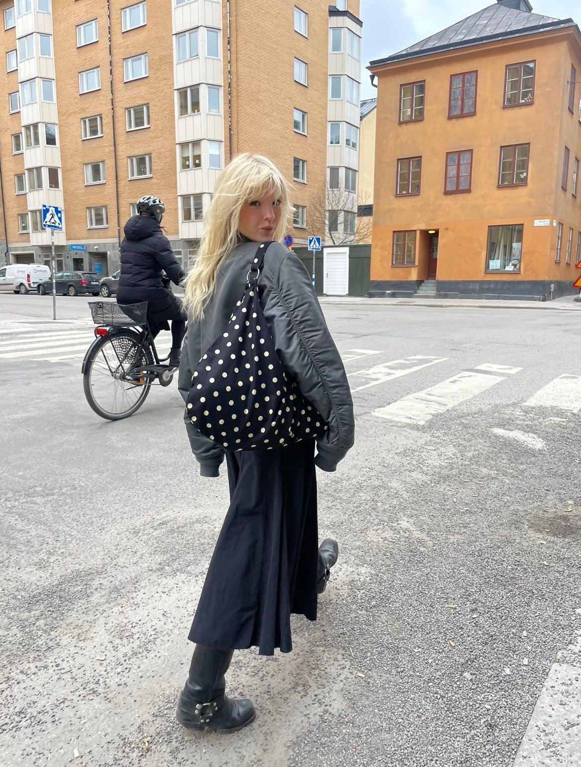 Polka dot slouchy bag - OS