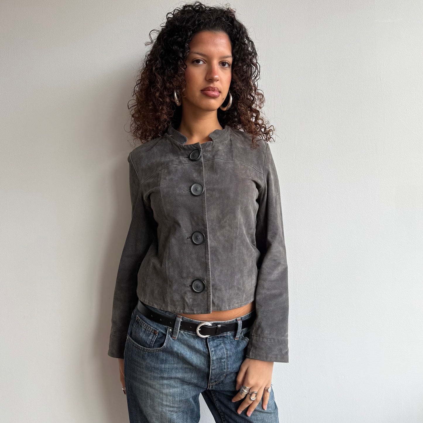 Grey suede jacket - Size S/M
