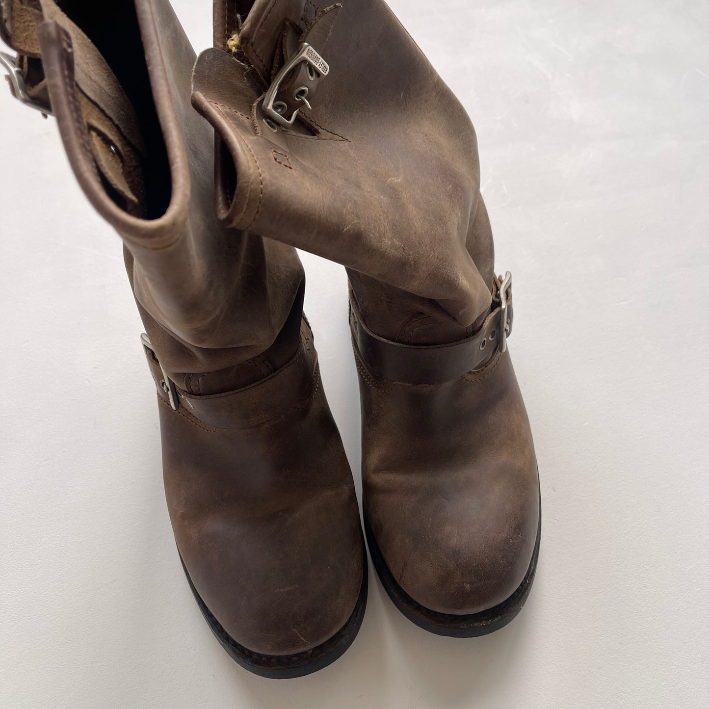Brown Harley Davidson boots - Size UK6/EU39