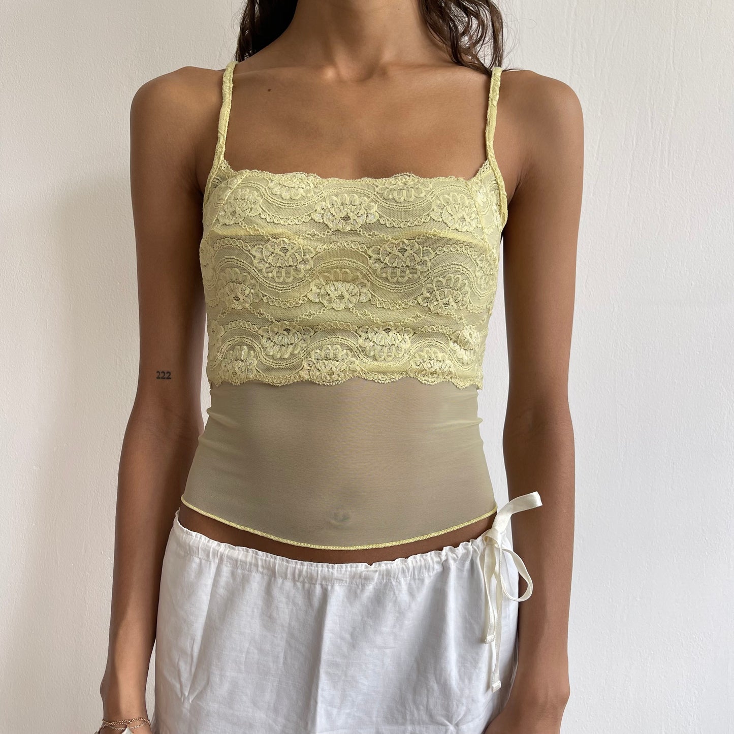 Yellow lace bustier cami - Size XS