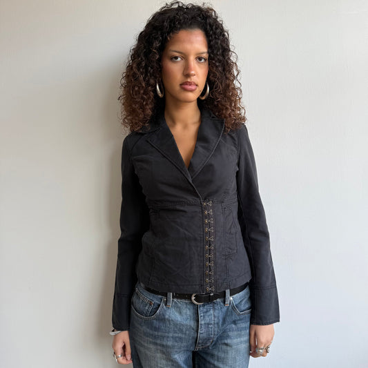 Black hook eye jacket - Size S/M