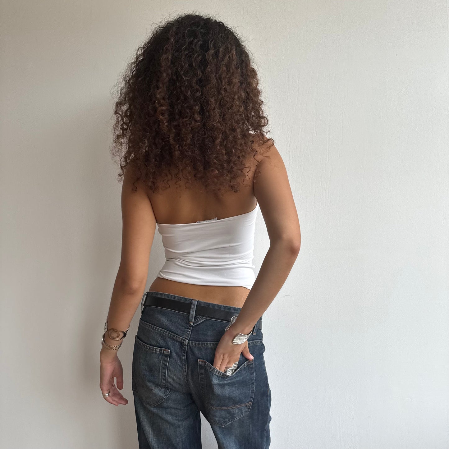 White wrap halter top - Size S