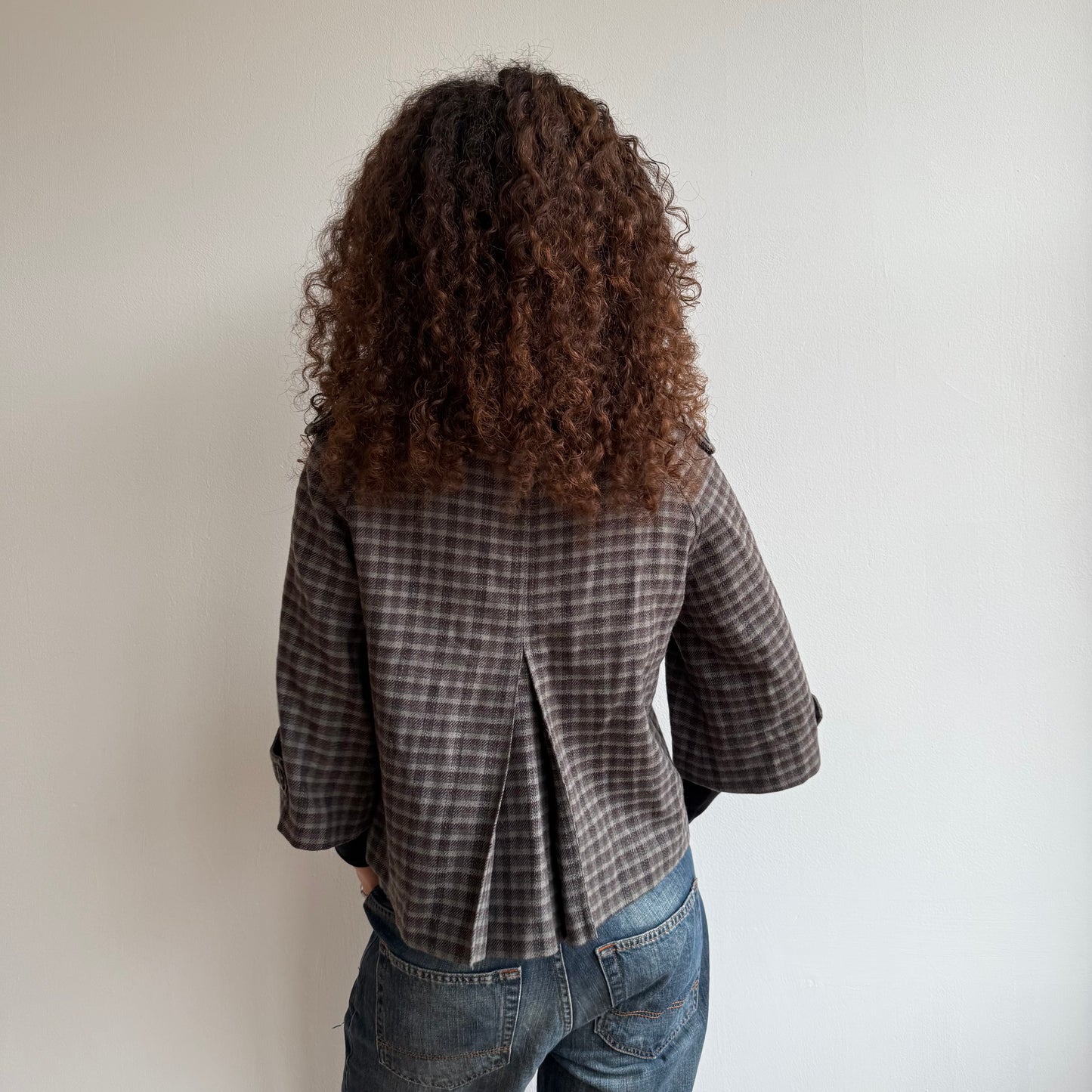 Tartan peacoat - Size S