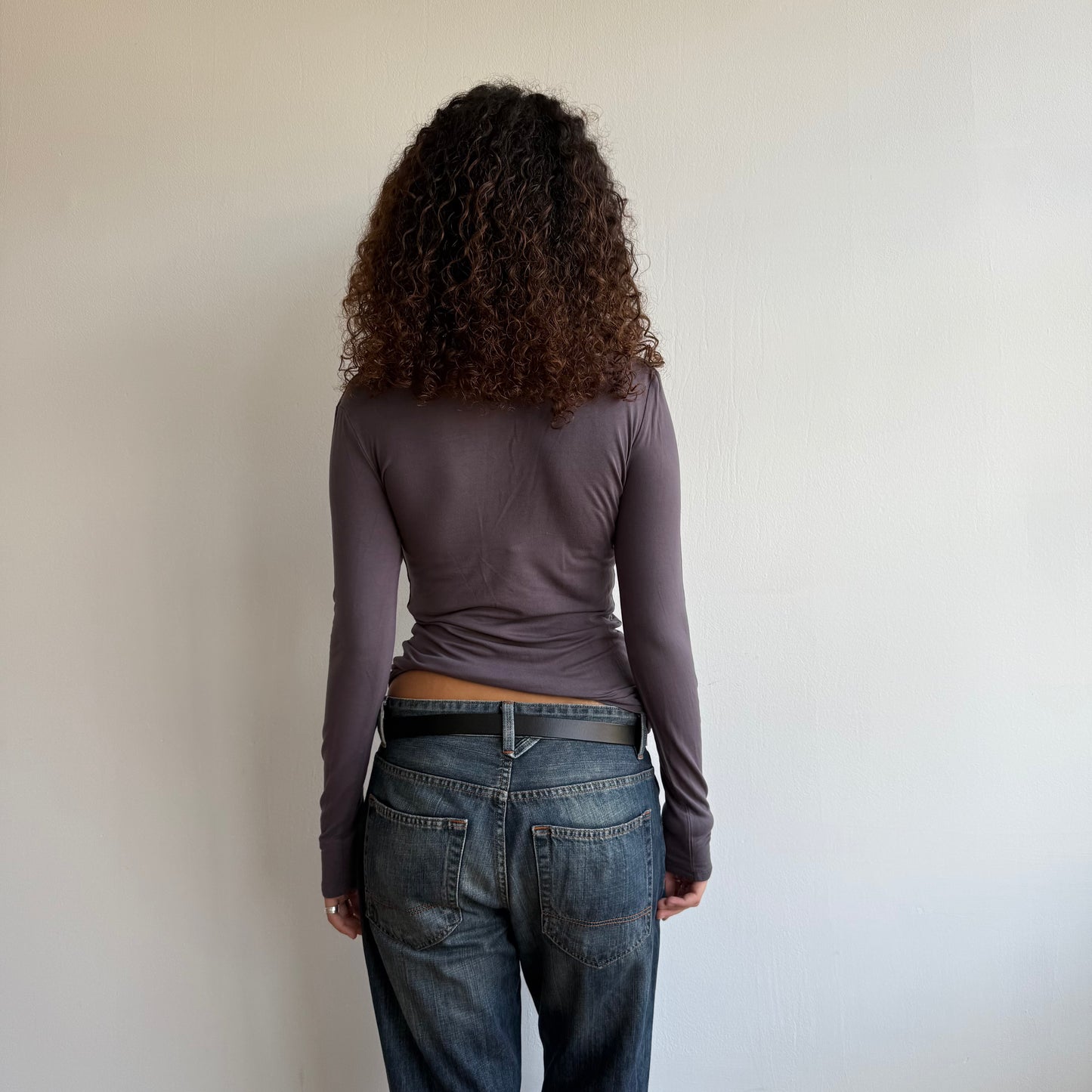 Mauve slouchy cowl top - Size S