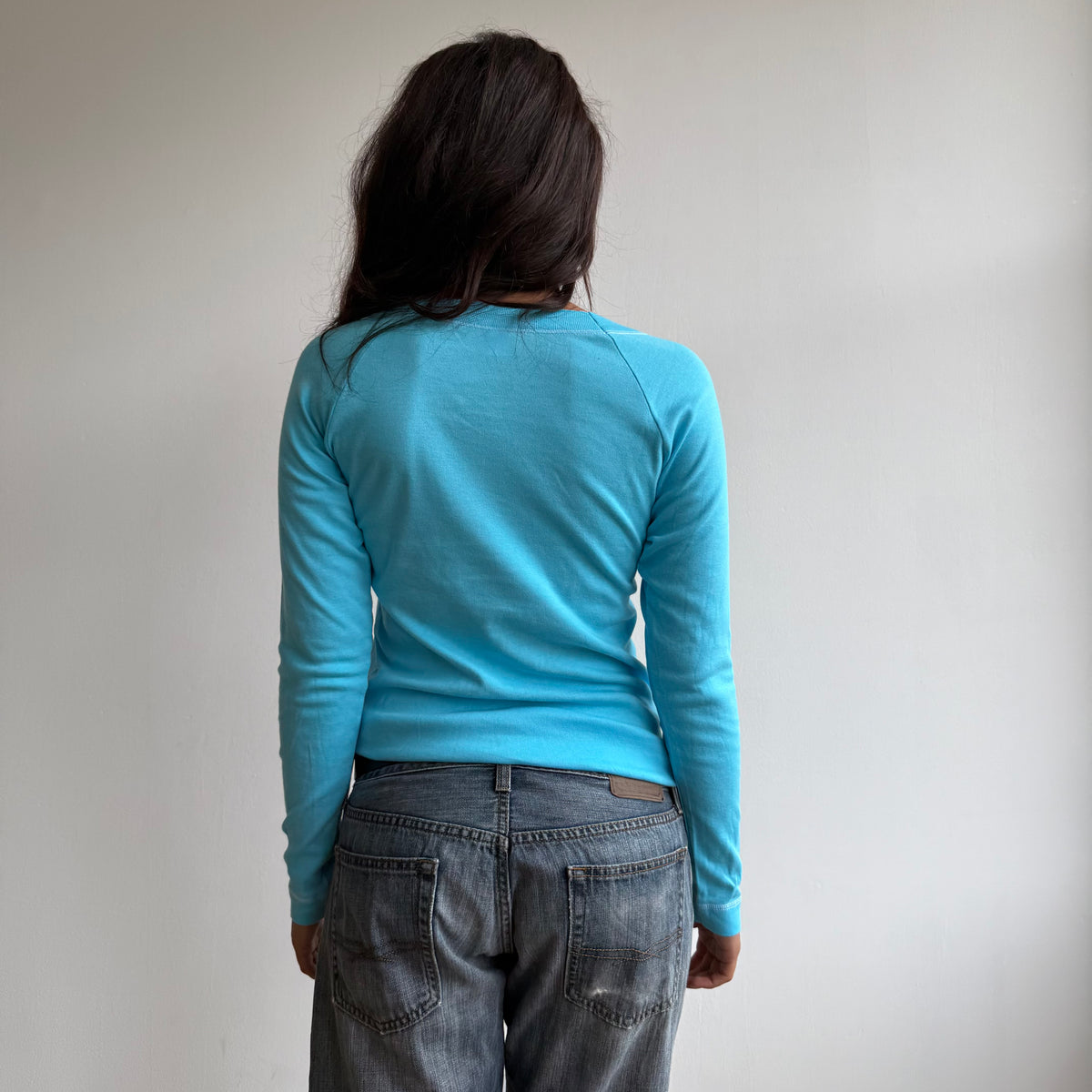 Turquoise stitch top - Size S-M