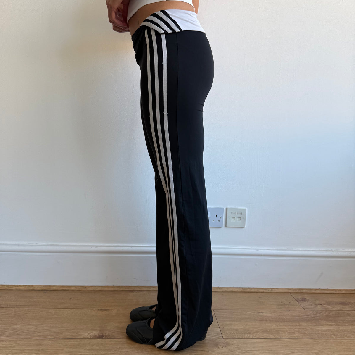 Black Adidas fold waist yoga pants - Size XS